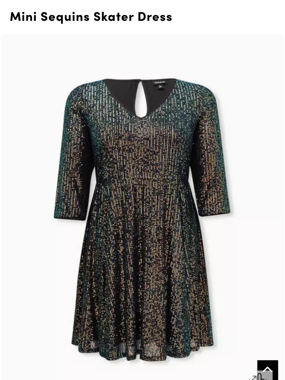 Torrid Mini Sequins Skater Dress - Black Multi Size 5